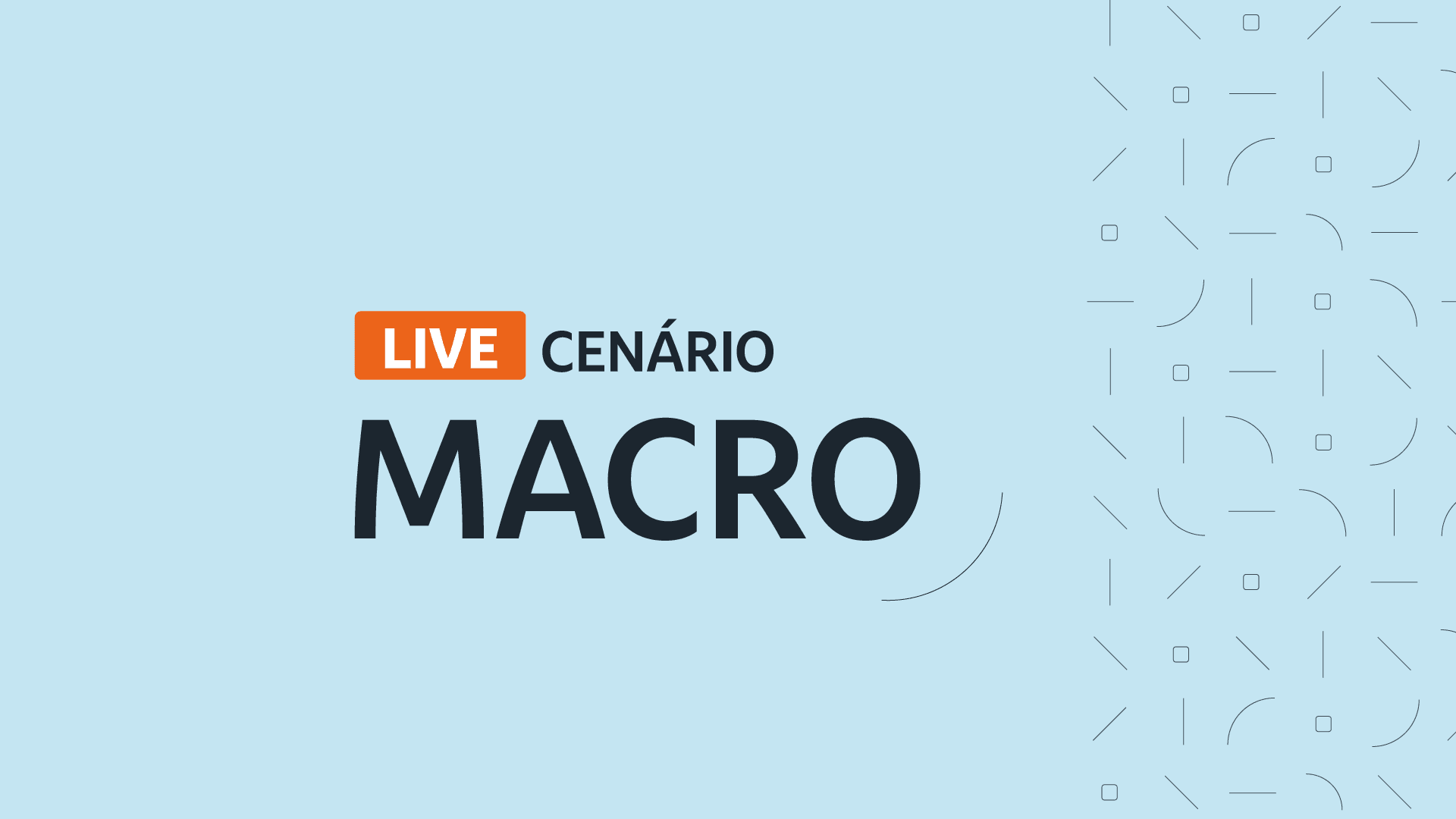 Banner da Live Cenário Macro com fundo azul claro e identidade visual da Itaú Asset