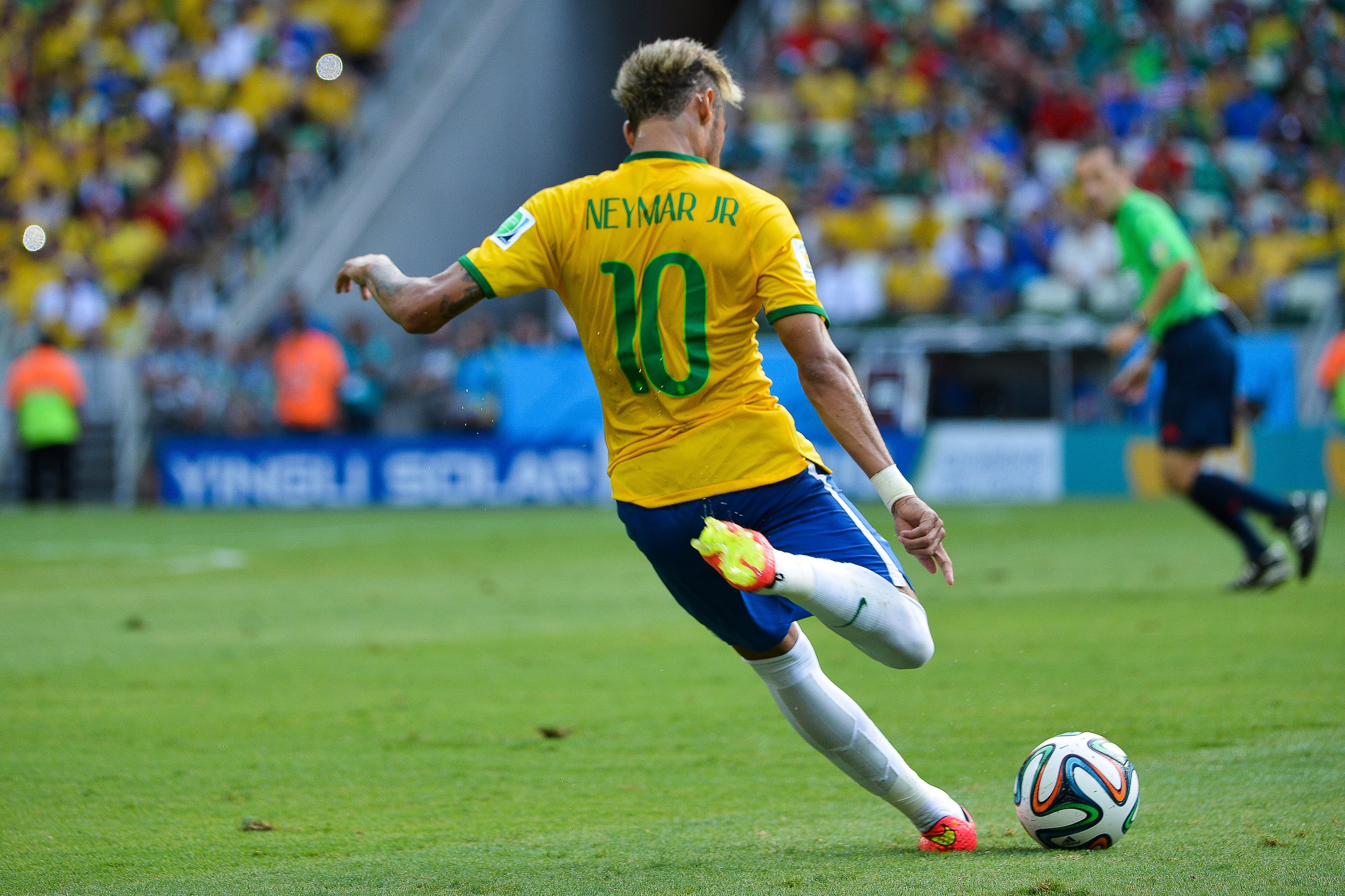 Neymar Jr. no mundial de futebol de 2014. Foto: Marcello Casal Jr. / Agência Brasil